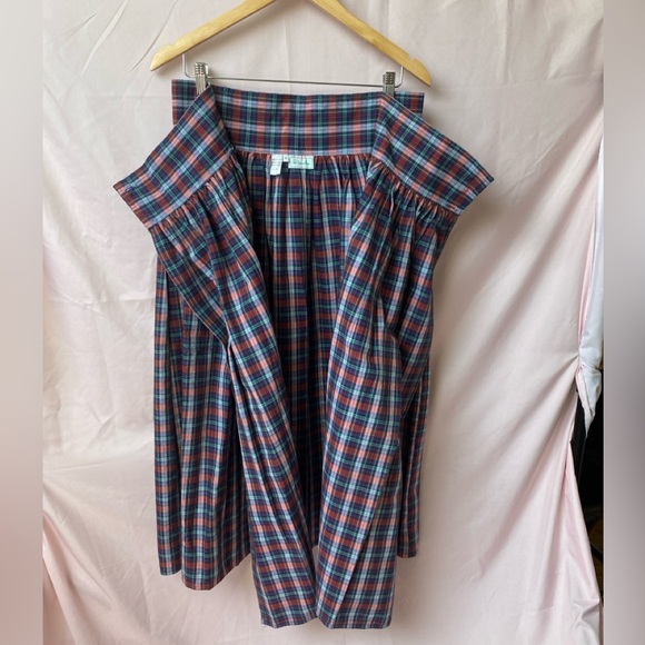Vintage Benetton High Waist Plaid Wrap Full Skirt Made in Italy Size Medium - Picture 10 of 15
